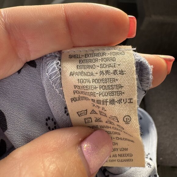 Free‎ People Sleeveless Blue Tie-Front Blouse With Black Floral Print - Picture 4 of 4